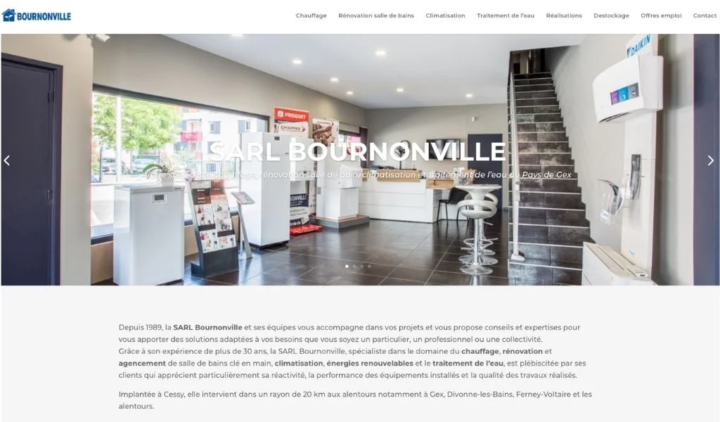 Création site vitrine dans le Pays de Gex : SARL Bournonville