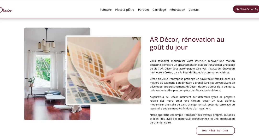 Création du site internet AR Décor