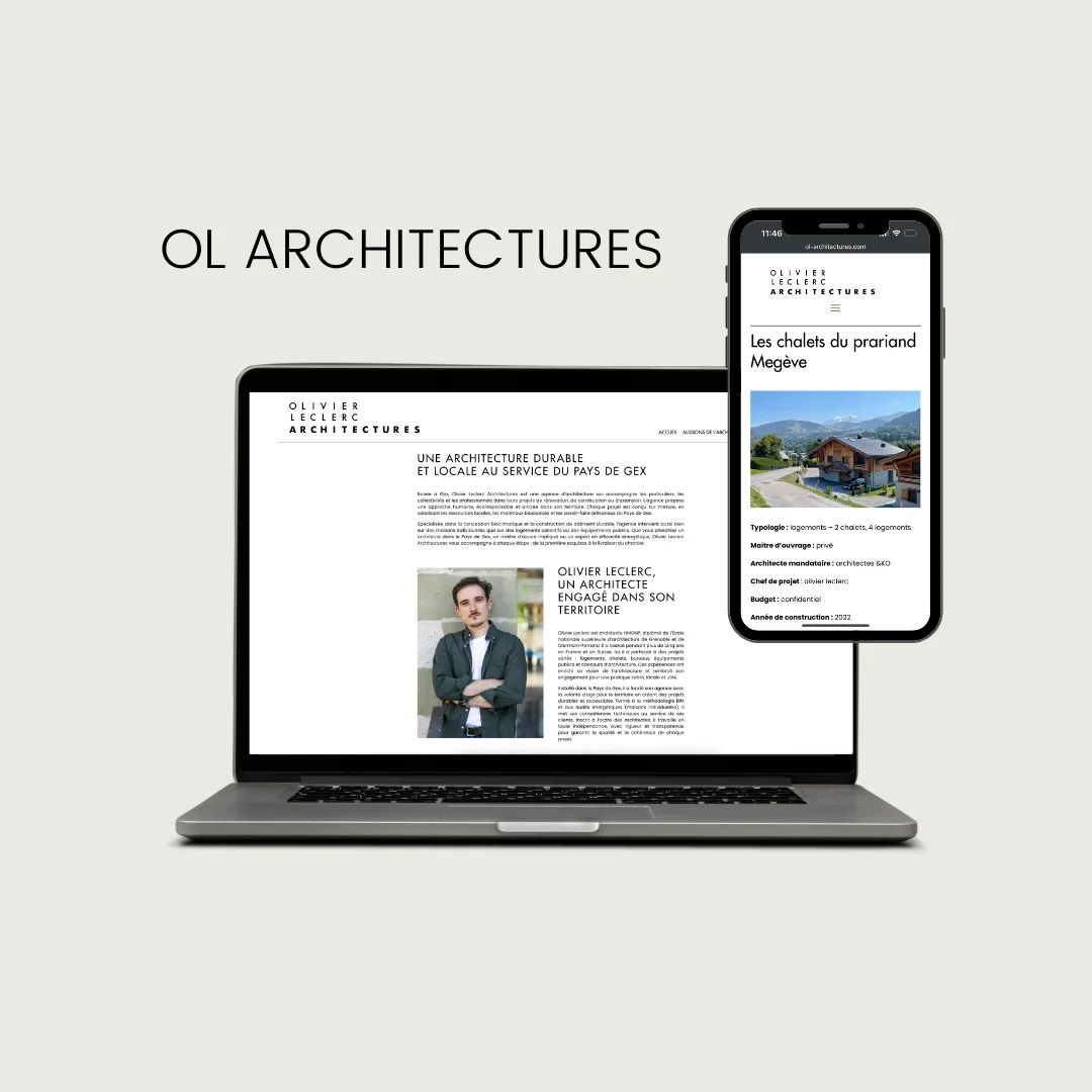 Création du site Internet, OL Architectures dans le Pays de Gex