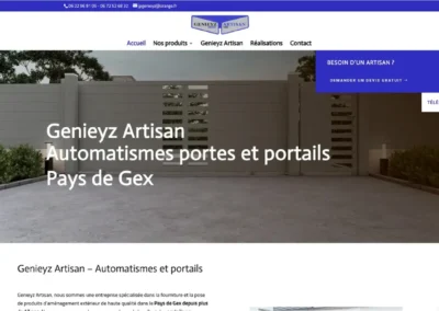 Réalisation du site Genieyz Artisan
