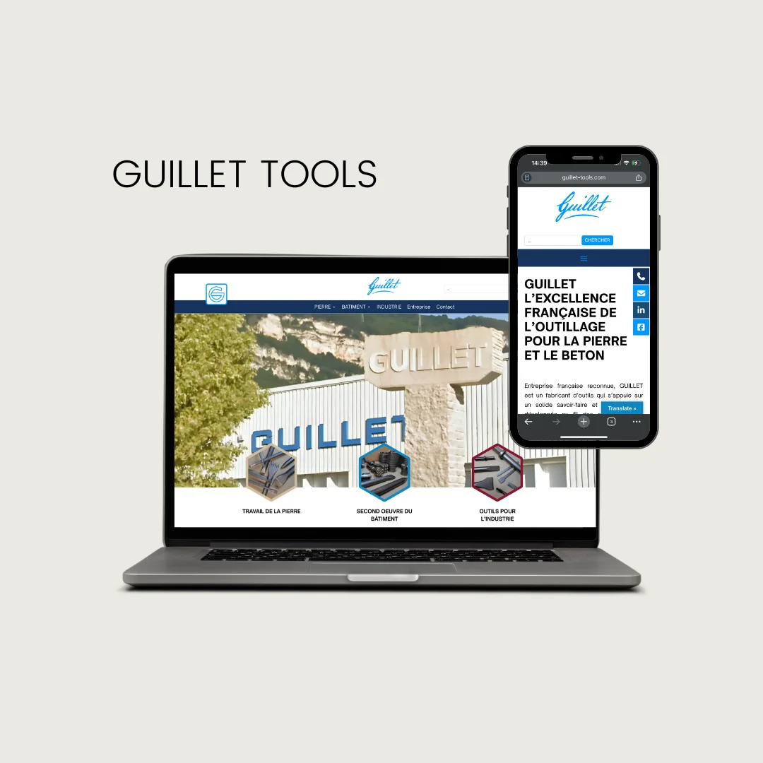 Illustration du site Guillet Tools réalisé par l'agence APG Web Conseil