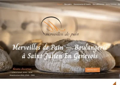 Réalisation du site Merveilles de Pain