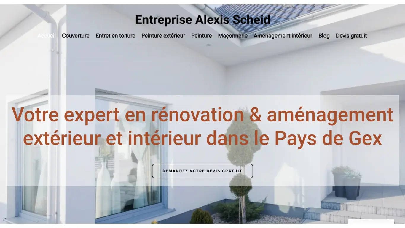 Réalisation du site Entreprise Alexis Scheid