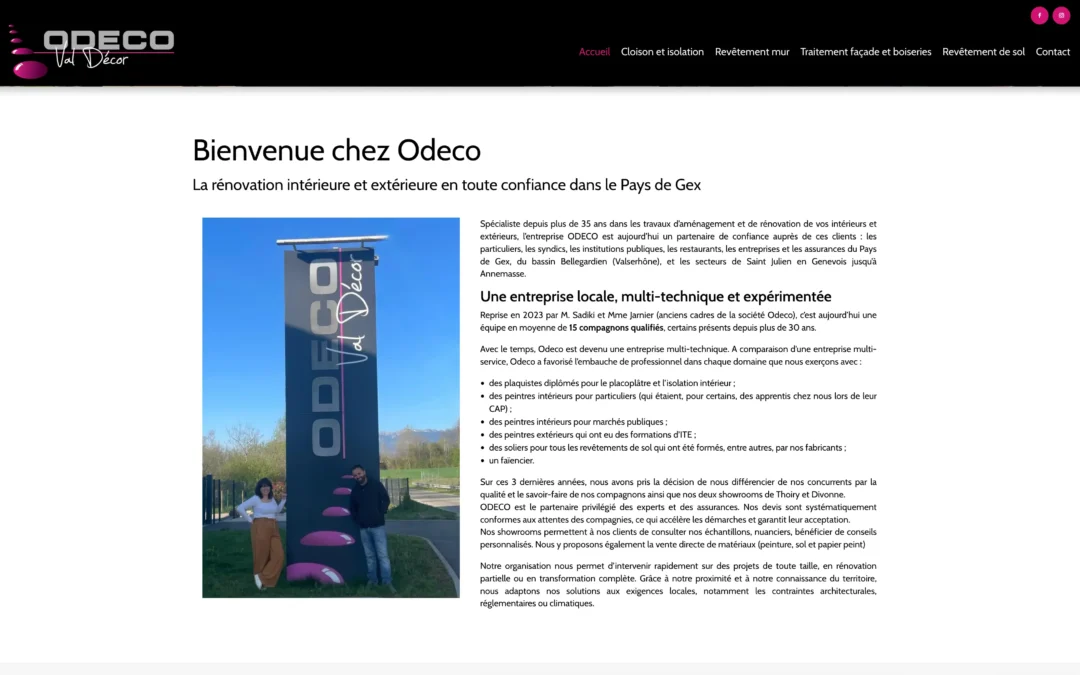 Refonte du site Odeco rénovation intérieure et extérieure dans le Pays de Gex